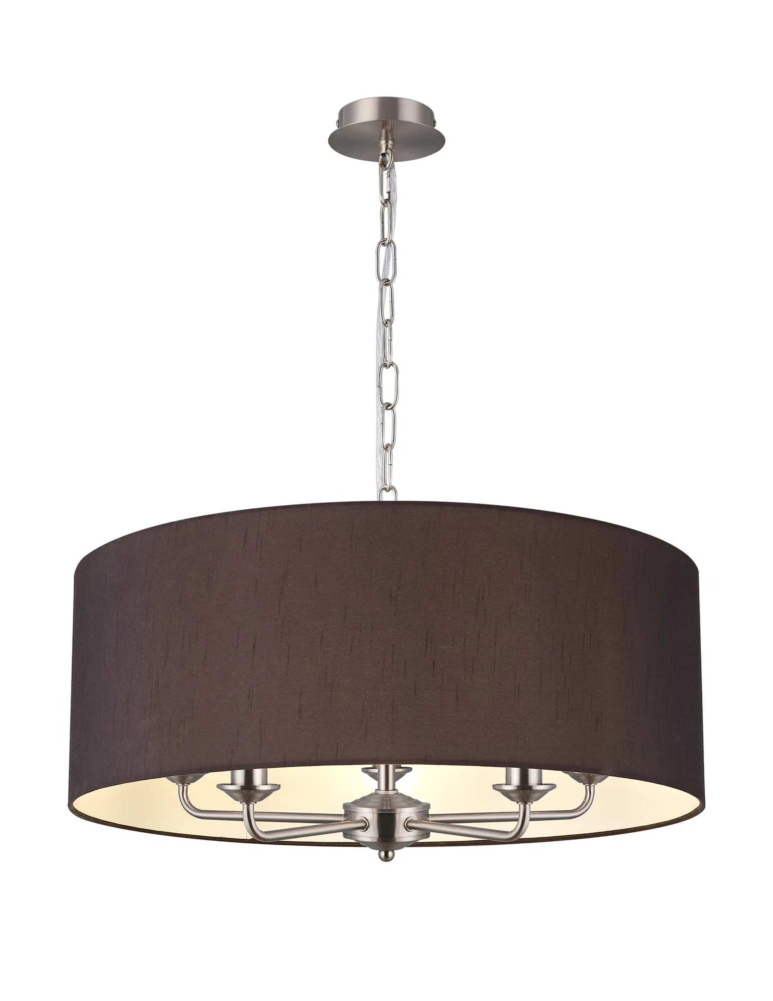 Banyan 60cm 5 Light Pendant Satin Nickel; Black DK0670  Deco Banyan SN BL